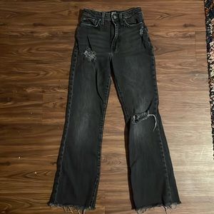 black high waisted flare jeans